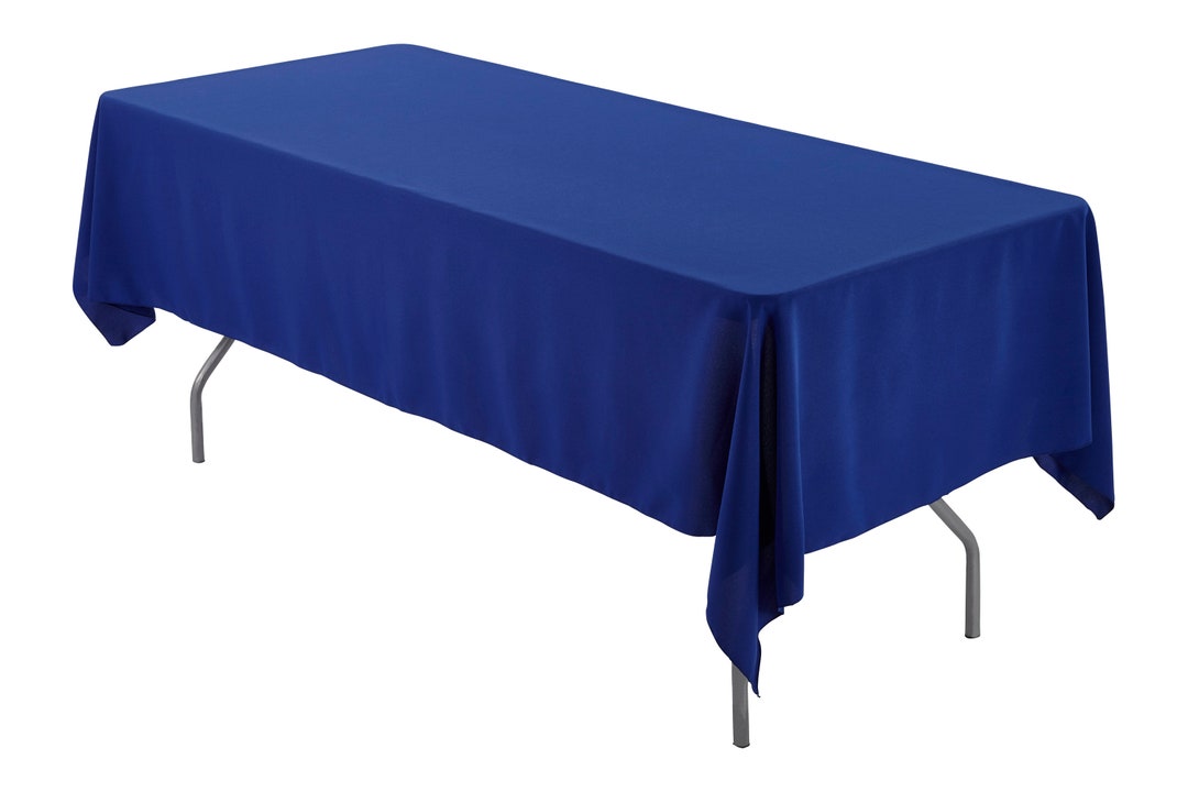 60" X 102" Rectangular Royal Blue Tablecloth Polyester | Wedding ...