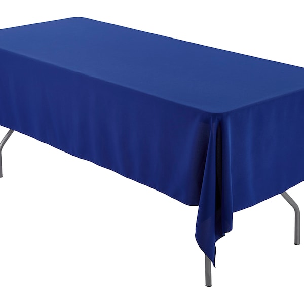 60" x 102" Rectangular Royal Blue Tablecloth Polyester | Wedding Tablecloth