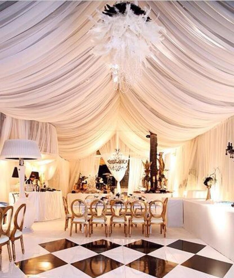 Chiffon Ceiling Drapery Wedding Drapery Etsy