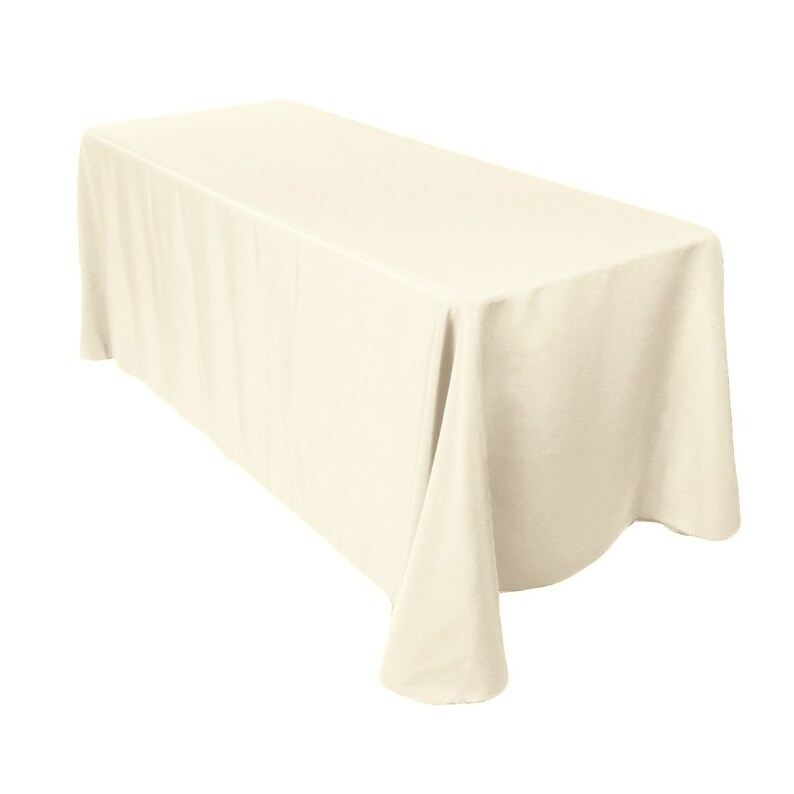 90 X 156 Inch Rectangular Ivory Tablecloth Polyester Wedding Etsy