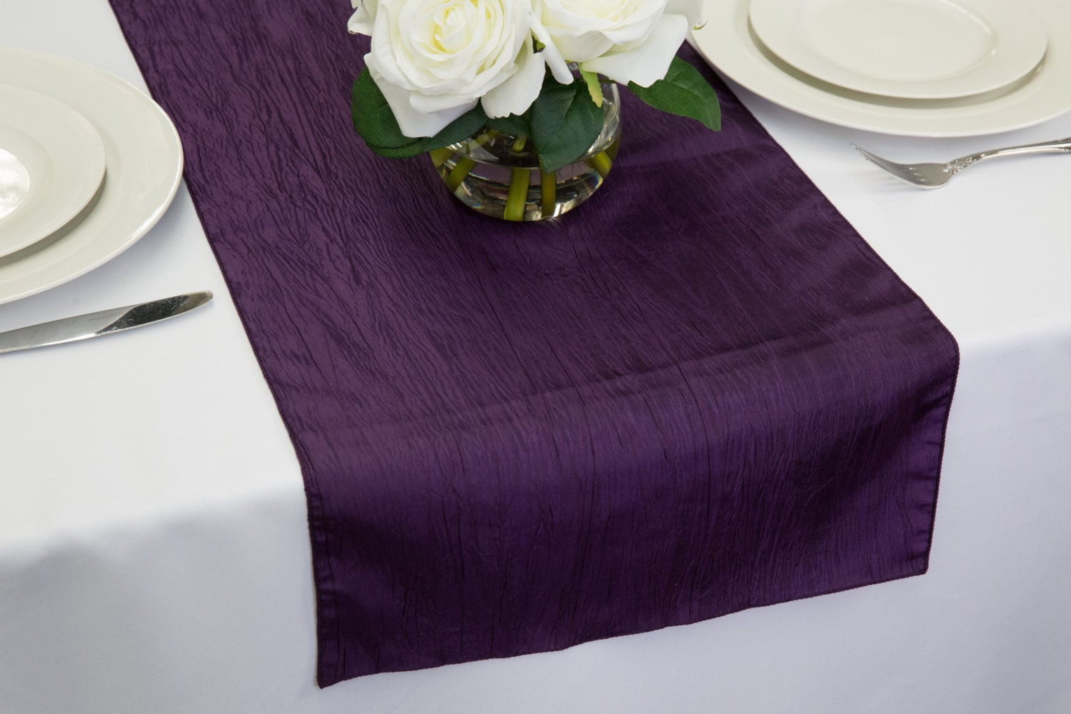 Plum Crease Taffeta Table Runner Wedding Table Runners Etsy