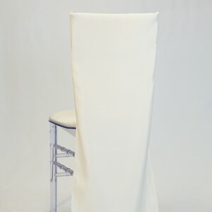 Ivory L&#39;amour Satin Chiavari Chair Cover