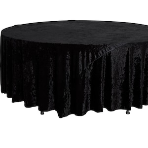 120&quot; Round Black Velvet Tablecloth | Wedding Tablecloths