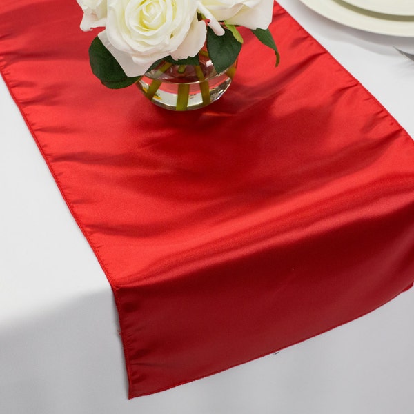 Red Satin Table Runner | Wedding Table Runners