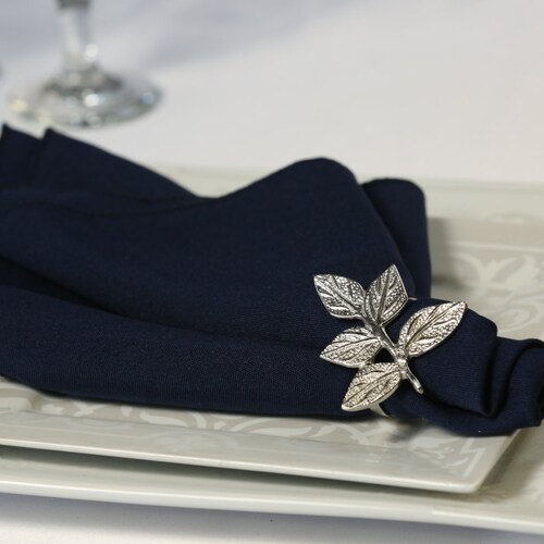 Navy Blue Napkin Polyester Etsy