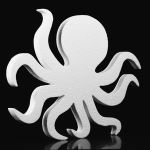White Unpainted Styrofoam Octopus Cutouts - DIY Party Decorations for Under the Sea Theme