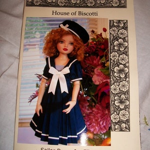 NEW 16&quot; Tonner Ellowyne Wilde PATTERN Sailor Dress and Hat  Free Ship USA