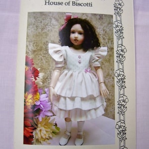 Paper Pattern for 14&quot; or BJD  Ruffled Dress and Hat    Free Ship USA