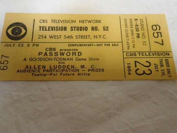 Six Vintage 1964 Cbs Show Tickets To To Tell The Etsy