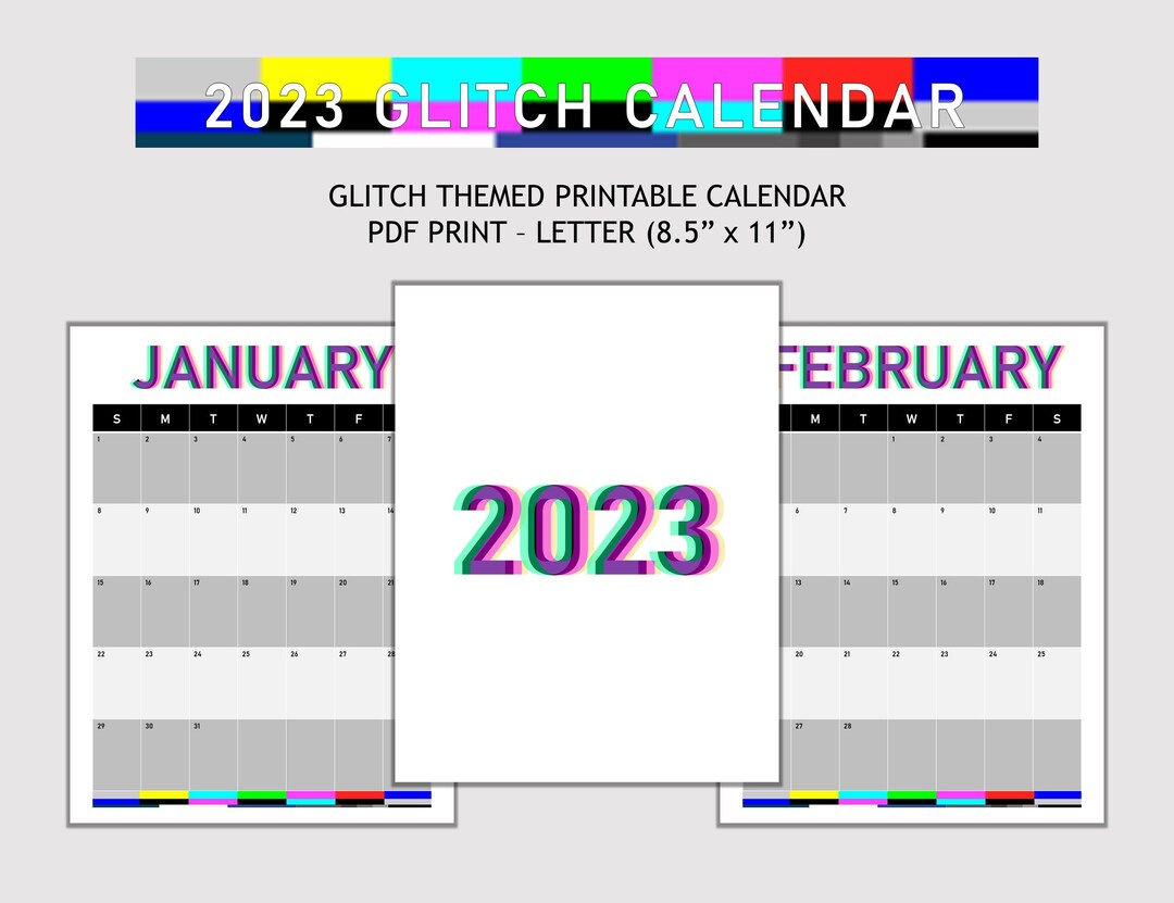 Glitch Calendar 2023 Etsy
