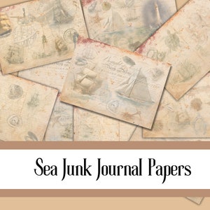 Junk Journal Papiere im Meer