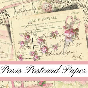Páginas de diário de papel de cartão postal de Paris
