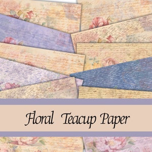 Blumen Teetassen Junk Journal Papier