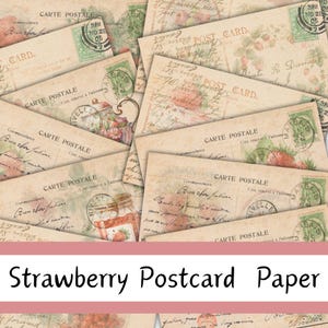Papier journal pour carte postale aux fraises