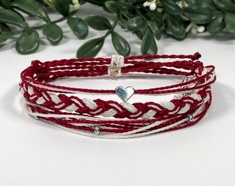 Head and Neck Cancer Awareness Bracelets, Adjustable Waterproof Cords,  Minimalist Stackable Friendship Wax String, Support or Survivor Gift