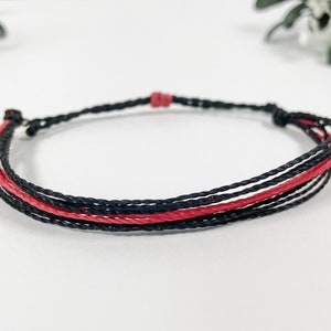 Wax String Adjustable Thin Red Line Bracelet