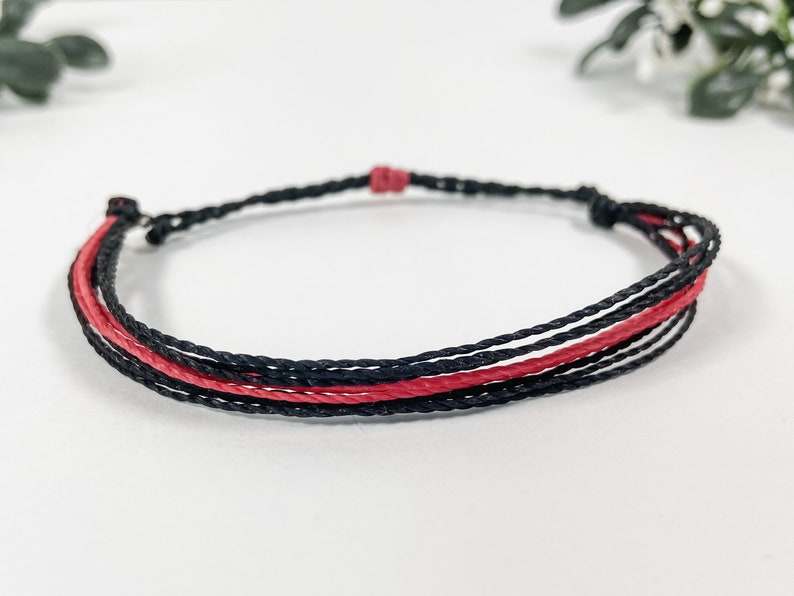 Wax String Adjustable Thin Red Line Bracelet