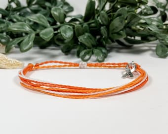 Orange Awareness Multi-Strand Adjustable Waterproof String Bracelet | Leukemia | Lupus | Multiple Sclerosis | Kidney Cancer