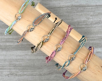 Mountain Charm Bracelet Hiking Adventure Jewelry Adjustable Woven Bracelet Waterproof Gift for Outdoorsy Nature Lovers - Custom Colors