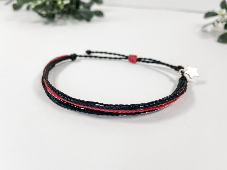 Thin Red Line Adjustable Waterproof Bracelet, Firefighter Gift, Red Line Heroes, Support Firefighters, Firefighter Wife, First Responder image 5