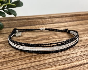 Thin White Line Adjustable Waterproof Bracelet | EMS | EMT | Ambulance | Heroes | Support First Responders