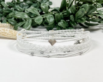 Adjustable Wax String Bracelet / Multi Cord Bracelet / 100