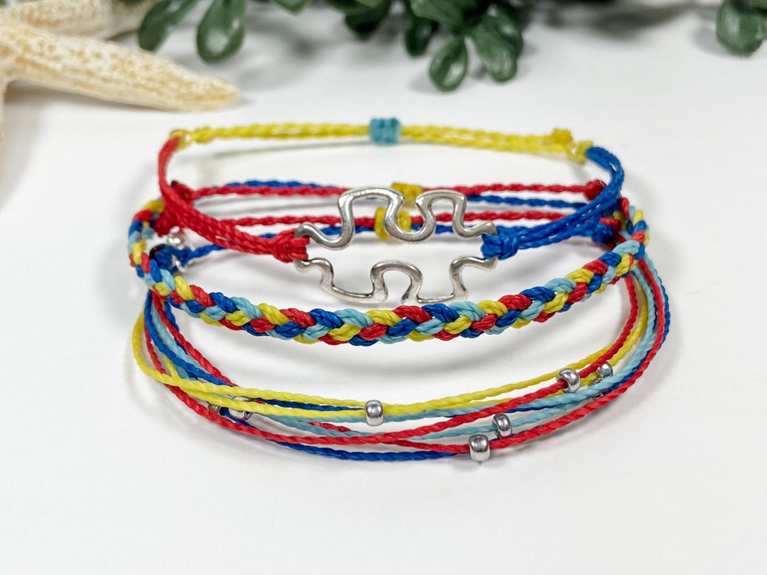 Autism Awareness Puzzle Piece Adjustable Waterproof Bracelets