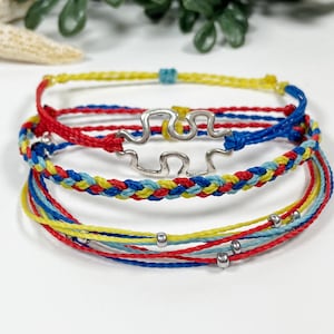 Autism Awareness Puzzle Piece Adjustable Waterproof Bracelets | Minimalist Stackable Autistic Support Friendship Bracelet |  Wax Cord String