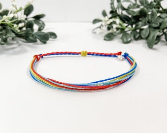 Autism Awareness Friendship Bracelet | Autistic Community Support | Waxed Cord Minimalist Adjustable Waterproof Bracelet