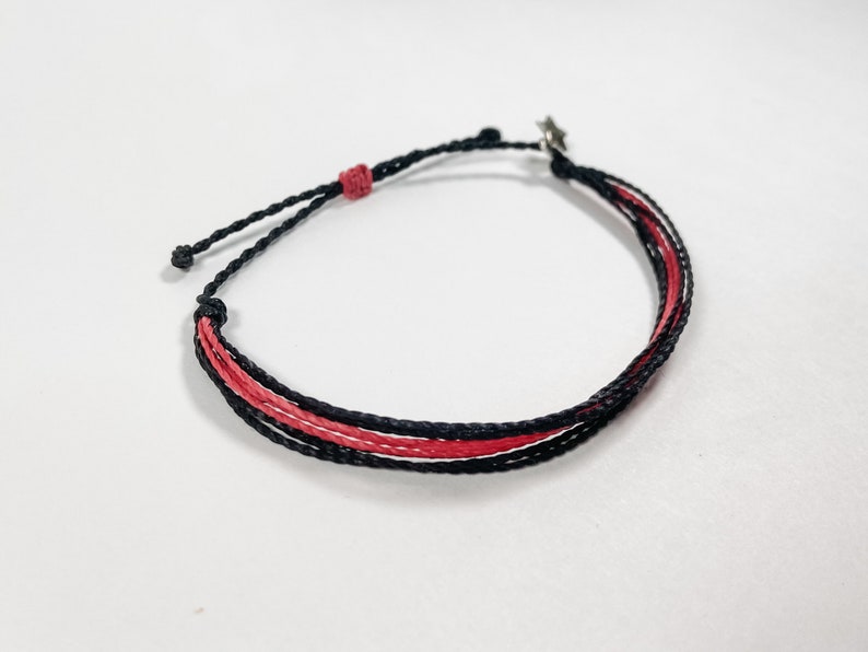 Thin Red Line Adjustable Waterproof Bracelet, Firefighter Gift, Red Line Heroes, Support Firefighters, Firefighter Wife, First Responder image 3