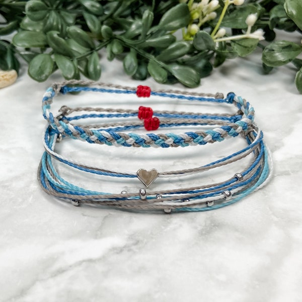 Diabetes Awareness String Bracelet Set | Diabetic Support Bracelets | Adjustable Waterproof Wax Cord Bracelets | Awareness Jewelry