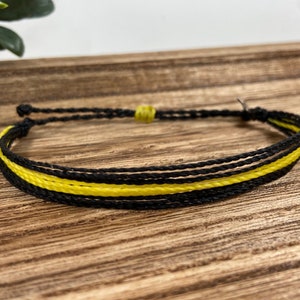 Thin Gold Line Adjustable Waterproof Bracelet | Dispatcher | 911  | Heroes | Support | Unseen Heroes | First Responders
