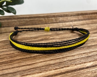 Thin Gold Line Adjustable Waterproof Bracelet | Dispatcher | 911  | Heroes | Support | Unseen Heroes | First Responders