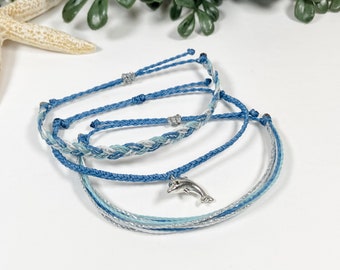 Ocean Life Jewelry Set, Dolphin Bracelets, Adjustable Friendship Stackables, Boho Chic Accessories Friendship Set, Minimalist Jewelry Gift