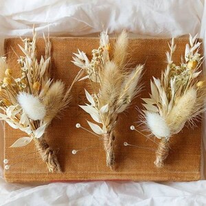 Dried Flower Boutonniere lapel pin woodland wedding buttonhole boho pampas boutonniere groomsman flower boutonniere terracotta rustic groom image 3