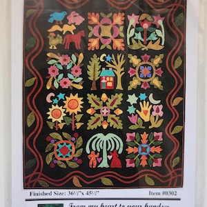 Quilt pattern DESTASH - Folk Art Appliqué Quilt Pattern by Lori Smith Designs NIP