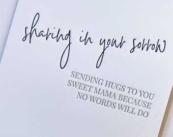 Letterpress Infant Loss Card: Sympathy & Support