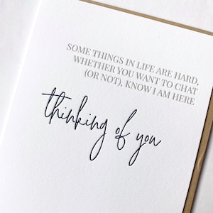 Thinking of You Letterpress Card: Mental Health Support
