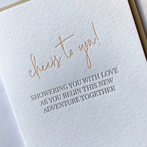 Letterpress Wedding Shower Card: Cheers to You!