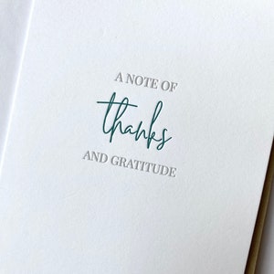 A Note of Thanks, Letterpress Thank You Card, Thank You Card, Simple Thank You Card, Letterpress Card, Professional Thank You