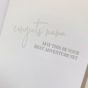 Congrats Mama Letterpress Card: New Parent, Baby Shower