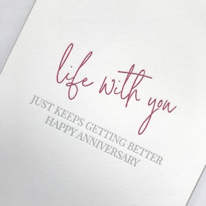 Life With You Anniversary Letterpress Card
