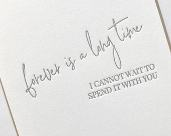 Letterpress Wedding Card: Forever With You, Cotton Paper