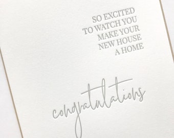 New Home Congratulations Letterpress Card