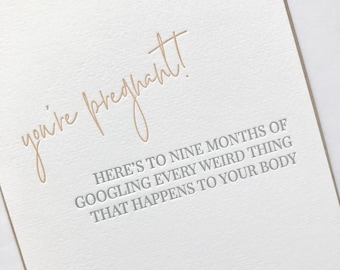 Funny Pregnancy Card: Letterpress Congrats Card for Mama-to-Be