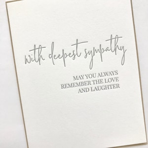 Sympathy Card Letterpress Sympathy Card