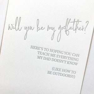 Funny 'Will You Be My Godfather?' Letterpress Card