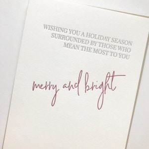 Merry and Bright Holiday Letterpress Card