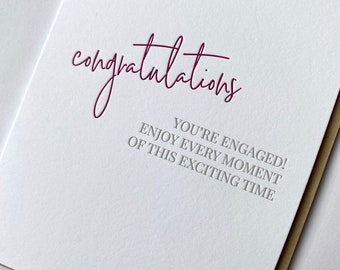 You're Engaged, Engagement Congratulations Card, Engagement Congrats Card, Wedding Planning, Letterpress Card, Engagement Card