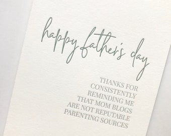 Father's Day Card Funny Father's Day Card Letterpress Father's Day Card Husband Father's Day Card Husband Father's Day Humor